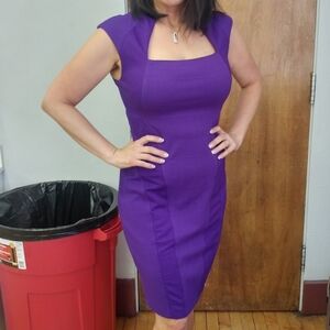 Cache Bold Purple Midi Dress
